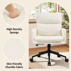 Fauteuil de bureau moderne Furniliving avec dossier hautChaise d'appoint rembourrée en chenille