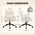 Fauteuil de bureau moderne Furniliving avec dossier hautChaise d'appoint rembourrée en chenille