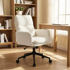 Fauteuil de bureau moderne Furniliving avec dossier hautChaise d'appoint rembourrée en chenille