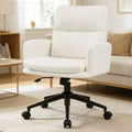 Furniliving Modern Home Office Desk Chair With High BackrestChenille Upholstered Accent Chair
