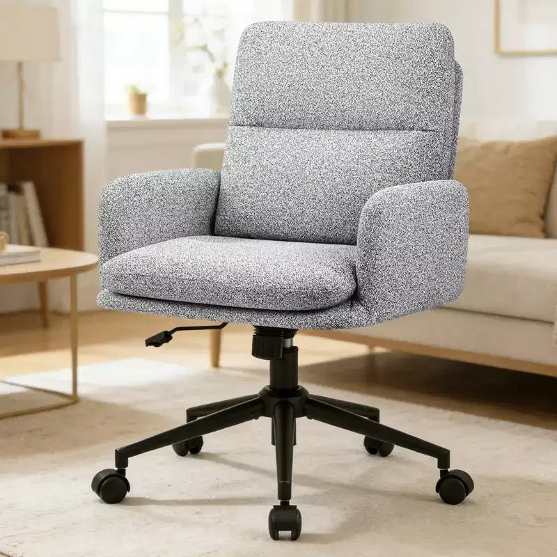 Fauteuil de bureau moderne Furniliving avec dossier hautChaise d'appoint rembourrée en chenille