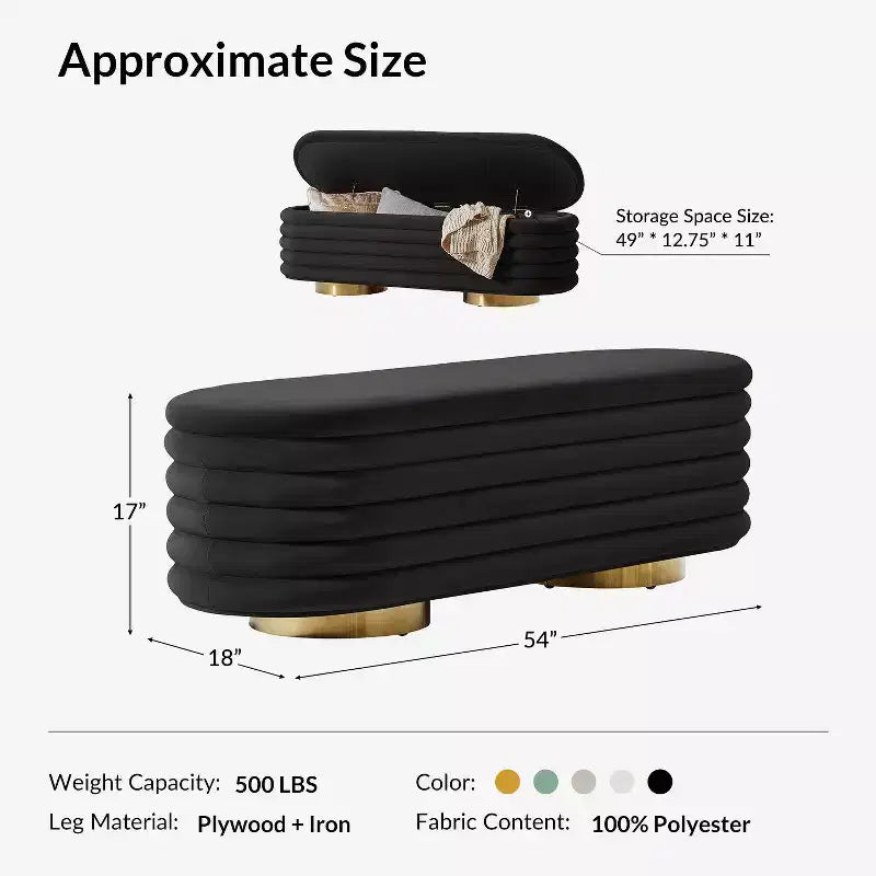 Banc capitonné Tiffany | HULALA HOME-NOIR