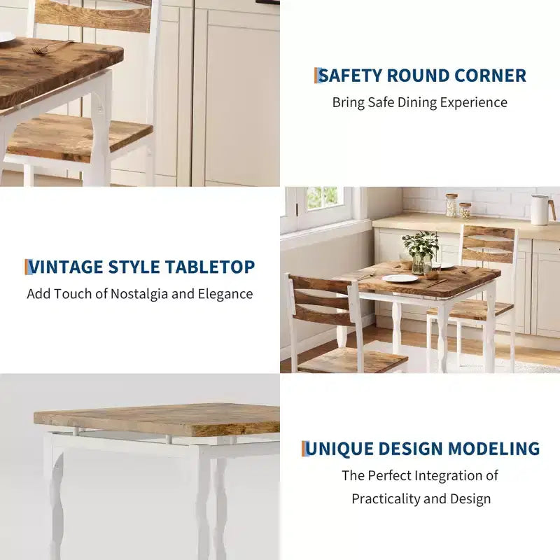 Ensemble table et chaises de salle à manger 2 places, ensemble table et 2 chaises, ensemble table à manger 3 pièces avec pieds de table en spirale pour petits espaces, cuisine, appartement