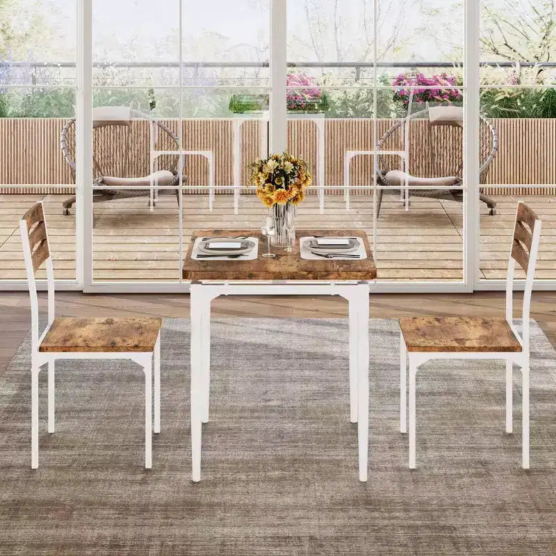 Ensemble table et chaises de salle à manger 2 places, ensemble table et 2 chaises, ensemble table à manger 3 pièces avec pieds de table en spirale pour petits espaces, cuisine, appartement