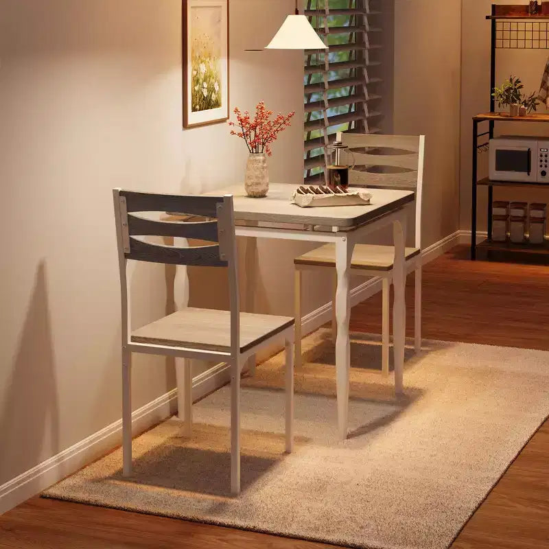 Ensemble table et chaises de salle à manger 2 places, ensemble table et 2 chaises, ensemble table à manger 3 pièces avec pieds de table en spirale pour petits espaces, cuisine, appartement