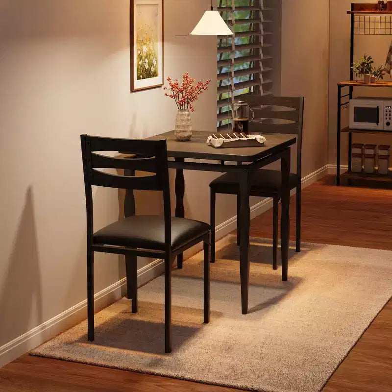 Ensemble table et chaises de salle à manger 2 places, ensemble table et 2 chaises, ensemble table à manger 3 pièces avec pieds de table en spirale pour petits espaces, cuisine, appartement