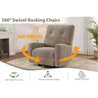 Fauteuil inclinable pivotant à 360° avec mouvement de glisse – Idéal pour chambre d'enfant, salon, chambre à coucher, bureau, fauteuil à bascule pour adultes