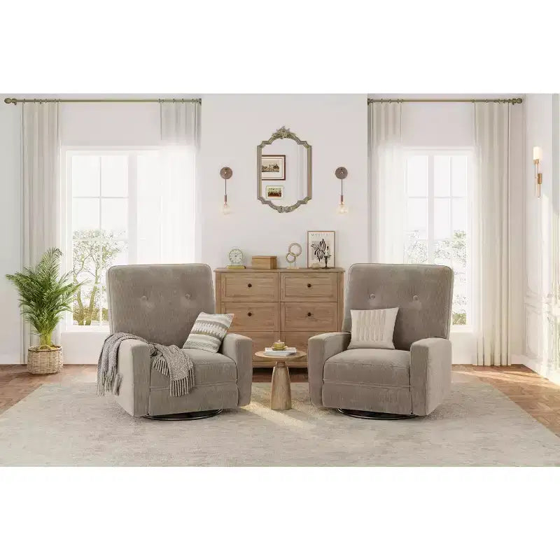 Fauteuil inclinable pivotant à 360° avec mouvement de glisse – Idéal pour chambre d'enfant, salon, chambre à coucher, bureau, fauteuil à bascule pour adultes