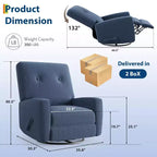 Fauteuil inclinable pivotant à 360° avec mouvement de glisse – Idéal pour chambre d'enfant, salon, chambre à coucher, bureau, fauteuil à bascule pour adultes
