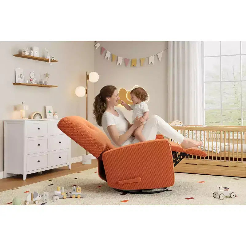 Fauteuil inclinable pivotant à 360° avec mouvement de glisse – Idéal pour chambre d'enfant, salon, chambre à coucher, bureau, fauteuil à bascule pour adultes