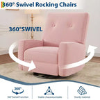 Fauteuil inclinable pivotant à 360° avec mouvement de glisse – Idéal pour chambre d'enfant, salon, chambre à coucher, bureau, fauteuil à bascule pour adultes