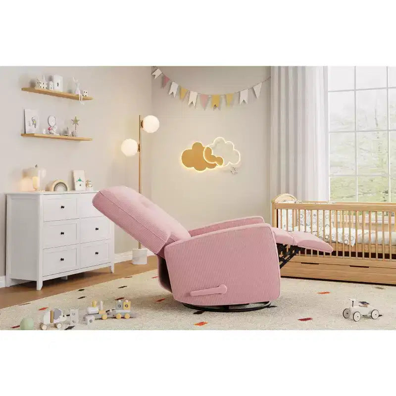 Fauteuil inclinable pivotant à 360° avec mouvement de glisse – Idéal pour chambre d'enfant, salon, chambre à coucher, bureau, fauteuil à bascule pour adultes