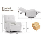 Fauteuil inclinable pivotant à 360° avec mouvement de glisse – Idéal pour chambre d'enfant, salon, chambre à coucher, bureau, fauteuil à bascule pour adultes