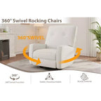Fauteuil inclinable pivotant à 360° avec mouvement de glisse – Idéal pour chambre d'enfant, salon, chambre à coucher, bureau, fauteuil à bascule pour adultes