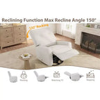 Fauteuil inclinable pivotant à 360° avec mouvement de glisse – Idéal pour chambre d'enfant, salon, chambre à coucher, bureau, fauteuil à bascule pour adultes