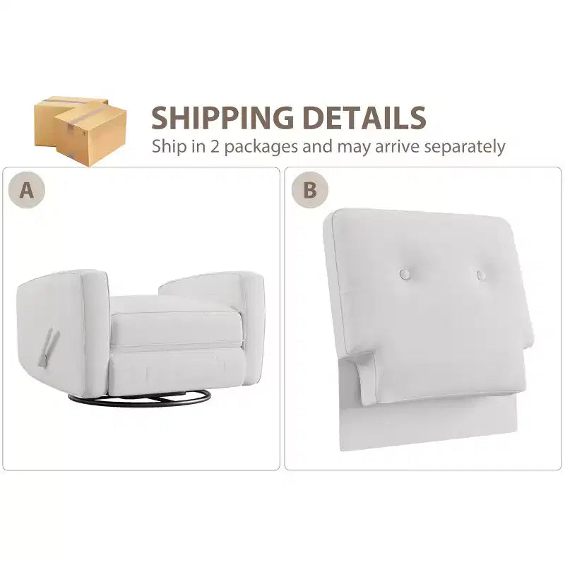 Fauteuil inclinable pivotant à 360° avec mouvement de glisse – Idéal pour chambre d'enfant, salon, chambre à coucher, bureau, fauteuil à bascule pour adultes