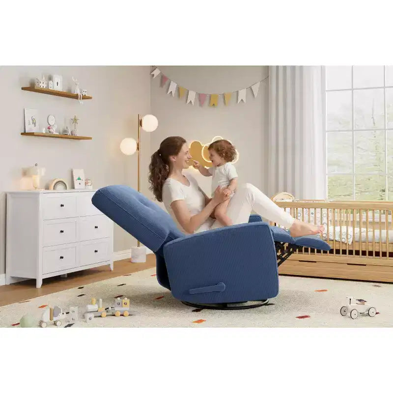 Fauteuil inclinable pivotant à 360° avec mouvement de glisse – Idéal pour chambre d'enfant, salon, chambre à coucher, bureau, fauteuil à bascule pour adultes