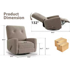 Fauteuil inclinable pivotant à 360° avec mouvement de glisse – Idéal pour chambre d'enfant, salon, chambre à coucher, bureau, fauteuil à bascule pour adultes