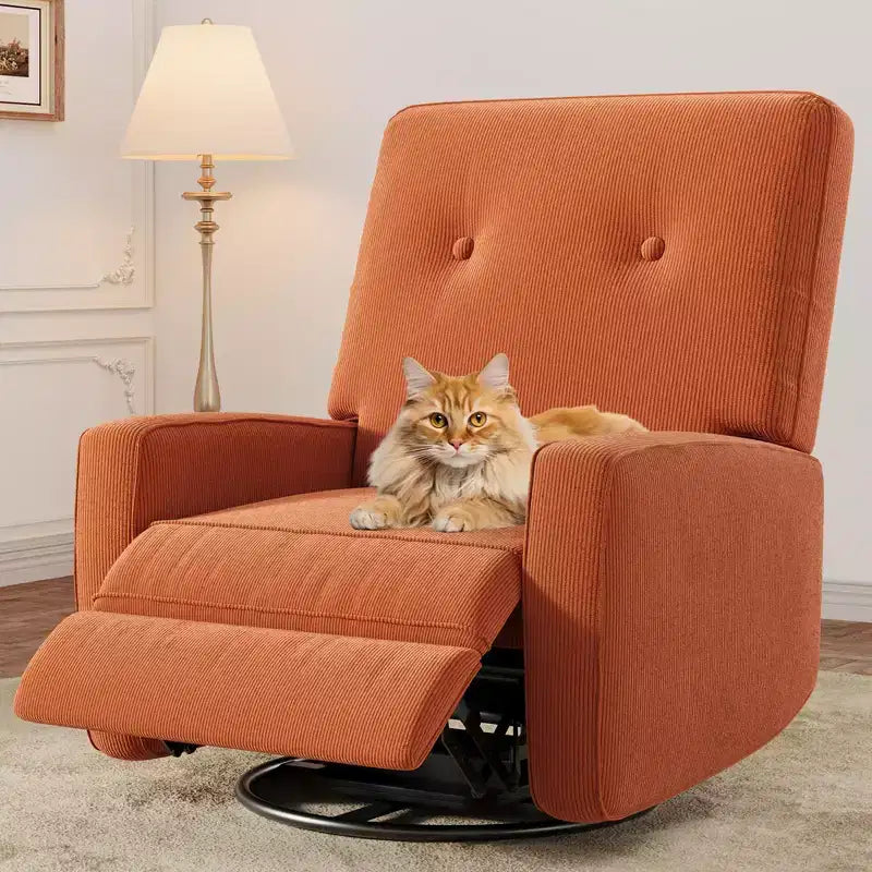 Fauteuil inclinable pivotant à 360° avec mouvement de glisse – Idéal pour chambre d'enfant, salon, chambre à coucher, bureau, fauteuil à bascule pour adultes
