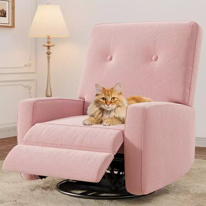 Fauteuil inclinable pivotant à 360° avec mouvement de glisse – Idéal pour chambre d'enfant, salon, chambre à coucher, bureau, fauteuil à bascule pour adultes