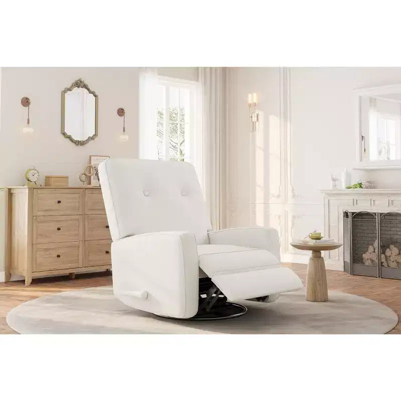 Fauteuil inclinable pivotant à 360° avec mouvement de glisse – Idéal pour chambre d'enfant, salon, chambre à coucher, bureau, fauteuil à bascule pour adultes