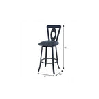 HomeRoots 26 Tabouret de bar pivotant hauteur comptoir en similicuir et fer gris et noir