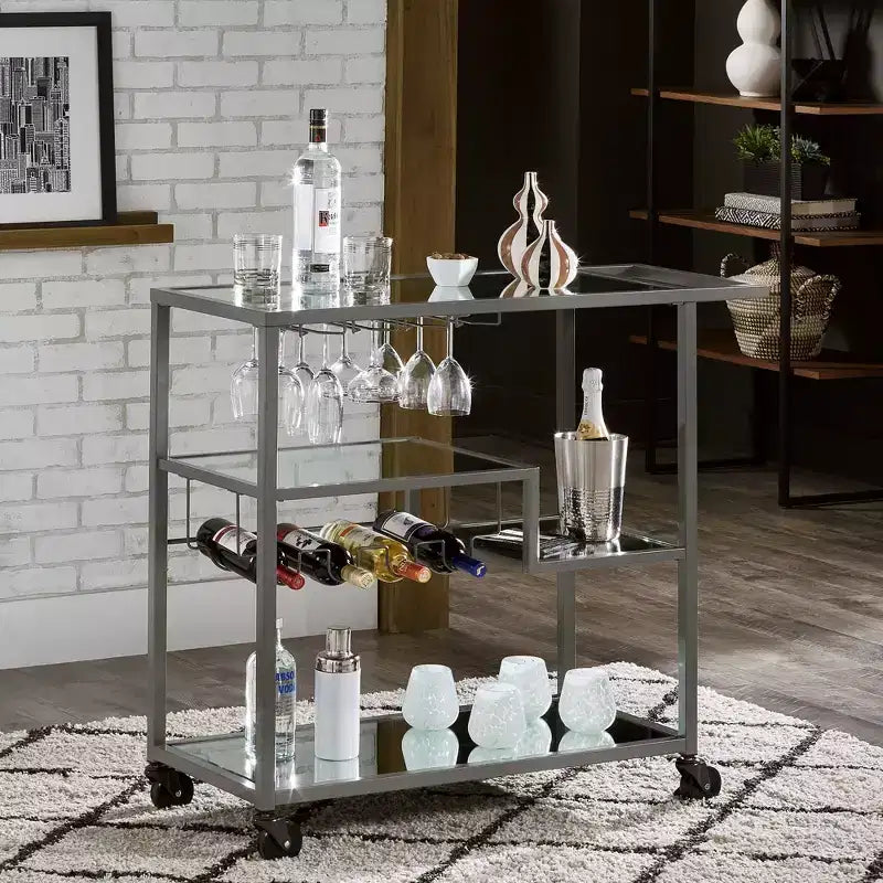 Estelle Bar Cart with Mirror - iNSPIRE Q