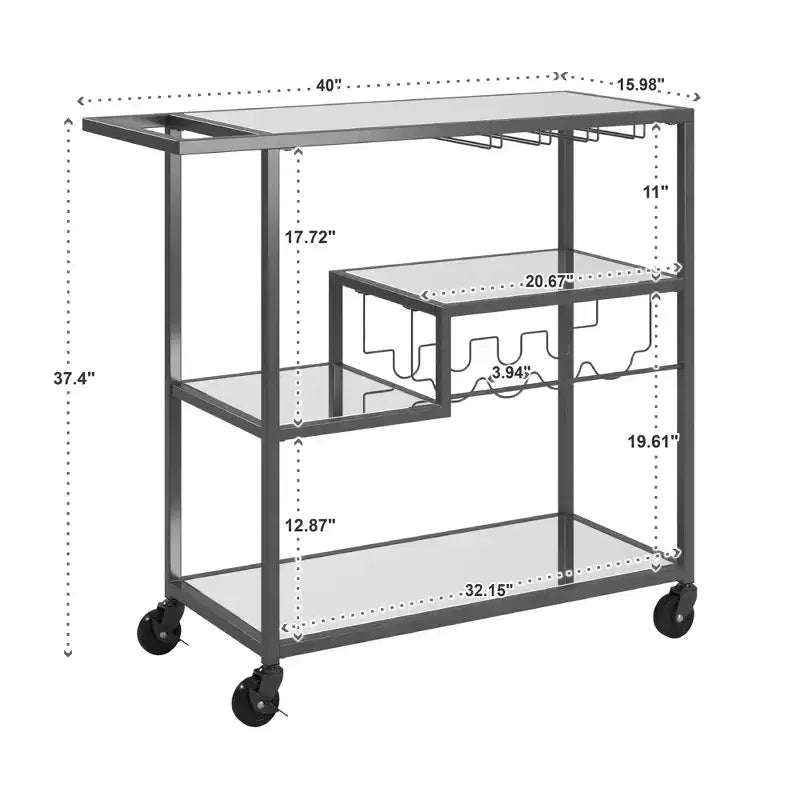 Estelle Bar Cart with Mirror - iNSPIRE Q