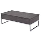 HomeRoots 47 Gray and Silver Wood Lift Top Frame Coffee Table