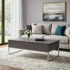 Table basse à plateau relevable HomeRoots 47, en bois gris et argenté