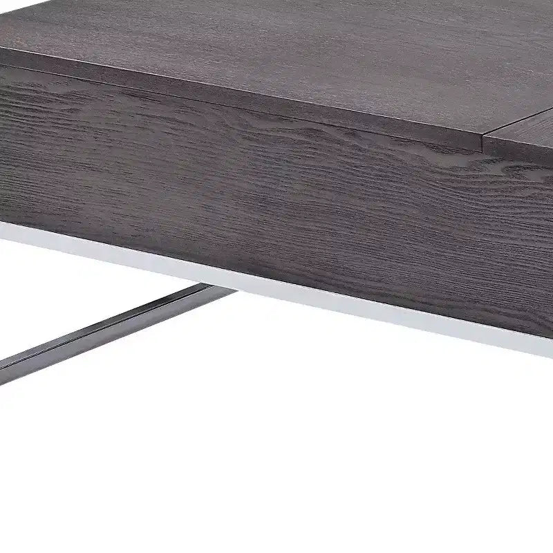 Table basse à plateau relevable HomeRoots 47, en bois gris et argenté