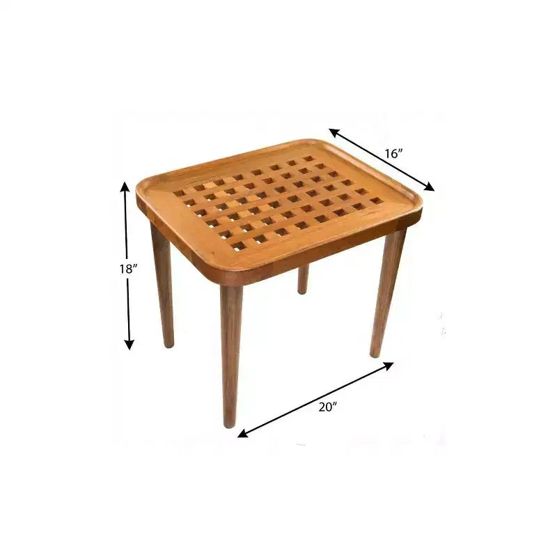 HomeRoots Table d'appoint rectangulaire 18 po en bois massif brun