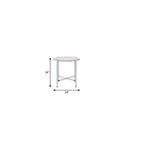 Table d'appoint ronde HomeRoots 24 en bois manufacturé chêne blanc et métal chromé