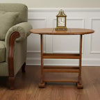 HomeRoots 18 Table d'appoint ovale en bois massif marron