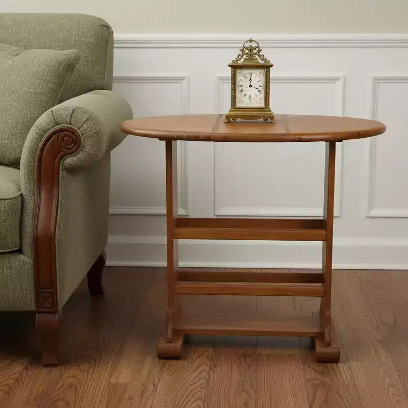 HomeRoots 18 Table d'appoint ovale en bois massif marron