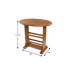 HomeRoots 18 Table d'appoint ovale en bois massif marron