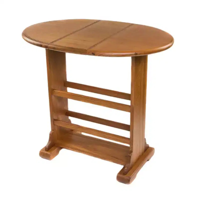 HomeRoots 18 Table d'appoint ovale en bois massif marron