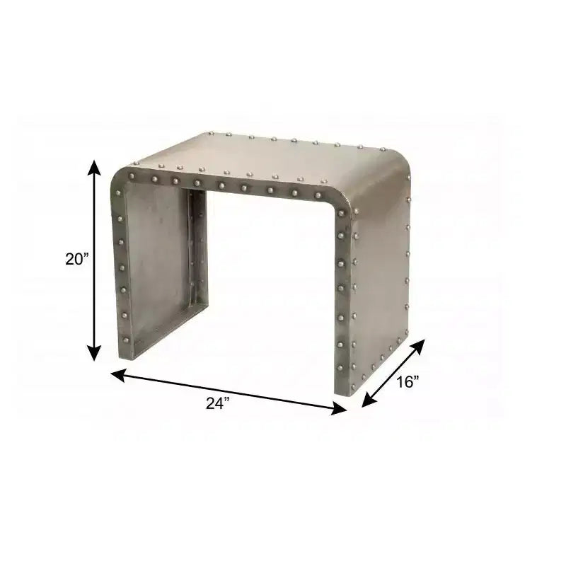 HomeRoots Table d'appoint rectangulaire en métal doré 20