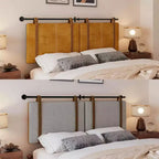 ACOINEL Wall Mounted Upholstered Headboard, Double-Sided & Height Adjustable, Faux Leather Straps Modern Decor