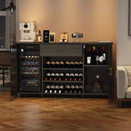 Coffee Bar Cabinet with Storage, Industrial Sideboard Buffet Cabinet with Drawer, for Home Kitchen, Dining Room, Living Room