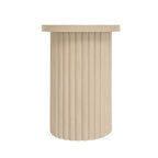 Tables basses rondes cannelées FurnitureR, lot de 2 tables gigognes en bois naturel pour salon ou lounge