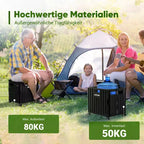 Chariot de courses pliable noir de 65 L avec poignée télescopique et roulettes pivotantes à 360°, chariot utilitaire robuste pour l'épicerie, le bureau, les voyages