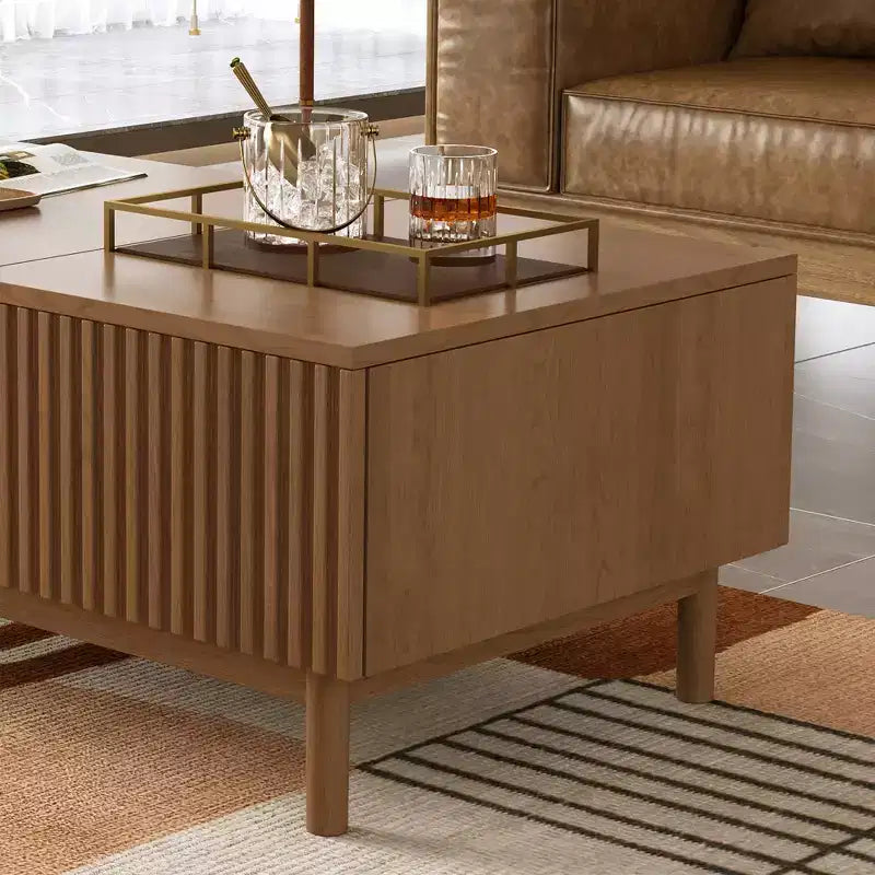 Table basse élévatrice moderne Luck Live 51.1 avec 2 tiroirs de rangement et un compartiment caché