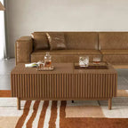 Table basse élévatrice moderne Luck Live 51.1 avec 2 tiroirs de rangement et un compartiment caché