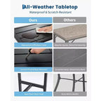 Table de bar roulante d'extérieur 39" avec roues et pieds réglables, table en métal hauteur comptoir pour terrasse, balcon, jardin et usage intérieur, noire