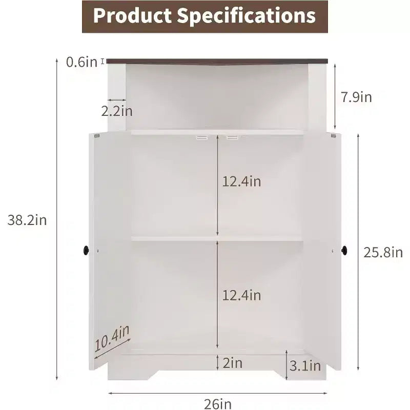 Meuble d'angle de rangement, petit meuble d'angle de ferme avec porte et étagère réglable, organisateur étroit pour salle de bain, cuisine ou salon