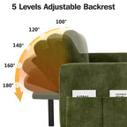 Canapé convertible Dyonery - Canapé-lit 2-en-1 avec rangement et méridienne, canapé sectionnel en chenille avec ports USB, assemblage sans outils