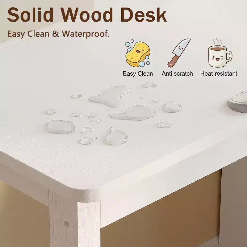 Ensemble bureau et chaise pour enfants Famapy en bois massif : Plateau inclinable réglable + Armoire intégrée + Lampe à pince – Station d'étude ergonomique pour enfants