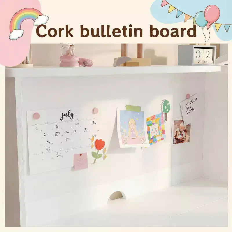 Ensemble bureau et chaise pour enfants Famapy en bois massif : Plateau inclinable réglable + Armoire intégrée + Lampe à pince – Station d'étude ergonomique pour enfants