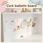 Ensemble bureau et chaise pour enfants Famapy en bois massif : Plateau inclinable réglable + Armoire intégrée + Lampe à pince – Station d'étude ergonomique pour enfants